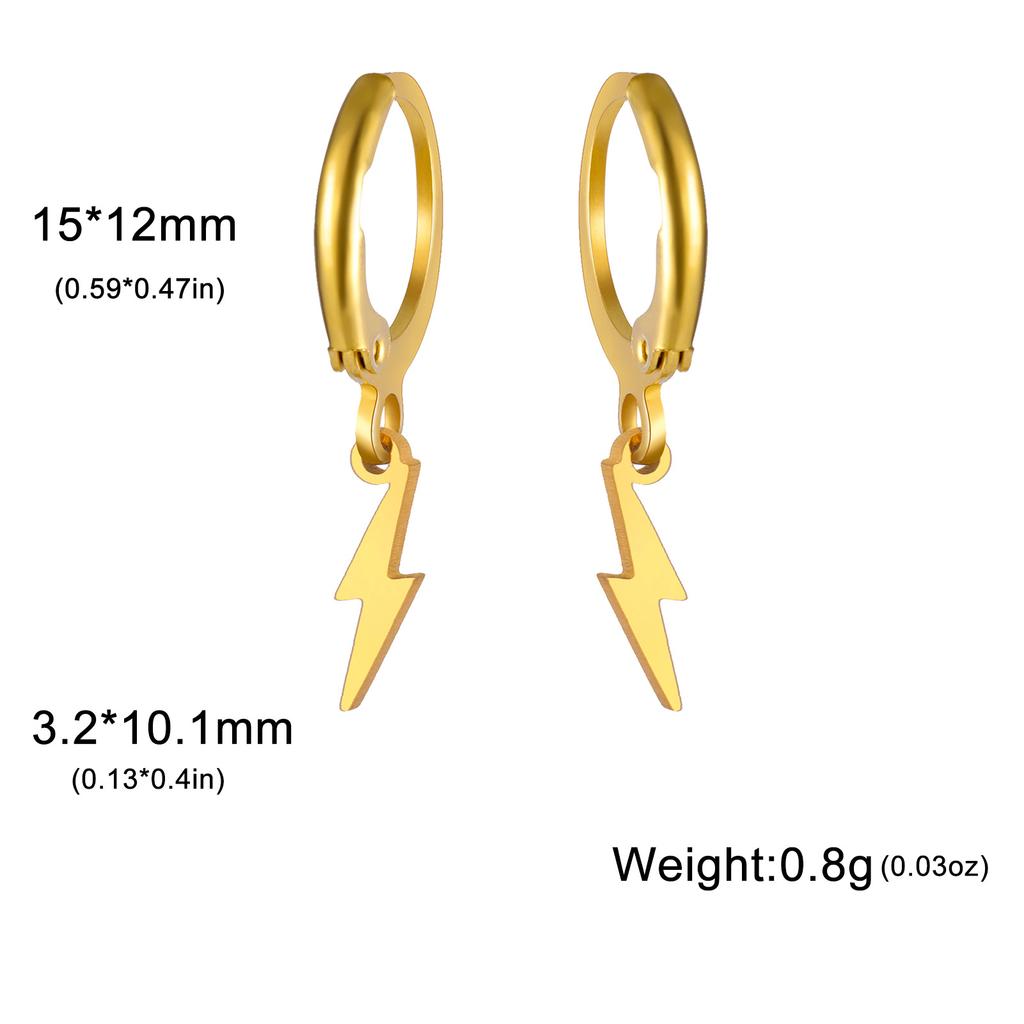 Golden Pendant Hoop Earrings with Heart Hexagon Snake Cross Butterfly Flower Bird Jewelry Gift