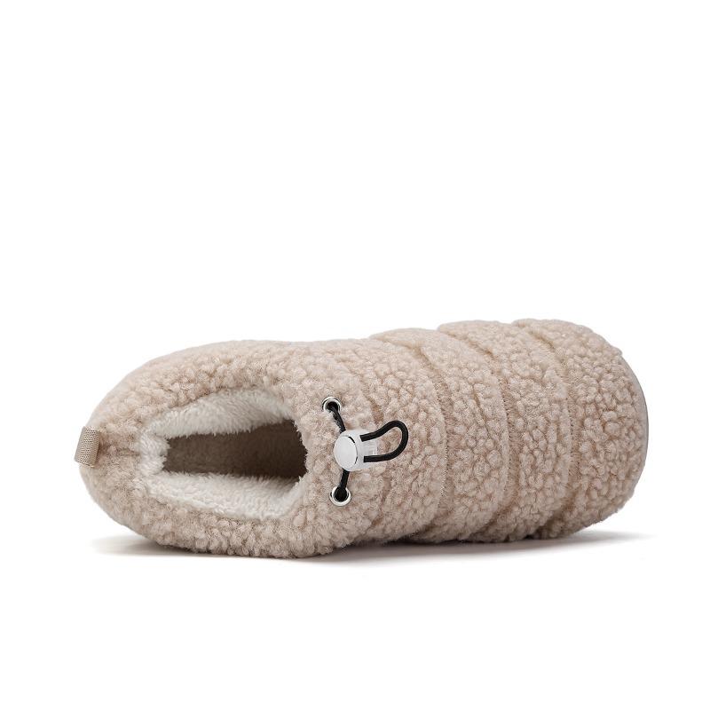 Cross-border wholesale autumn and winter home button straight cotton shoes thickened warm indoor non-slip velvet outer cotton slippers