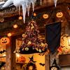 Reusable Festival Ornaments Halloween Witch Hat Pumpkin Decor, Metallic Rain Curtain Door Hanging Ornament for Wall Party, Spooky Festive Home