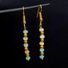 Orecchini in Pietre di Opale Etiope Naturale Opale Multi-Fuoco Oro 14K Cabochon Perline