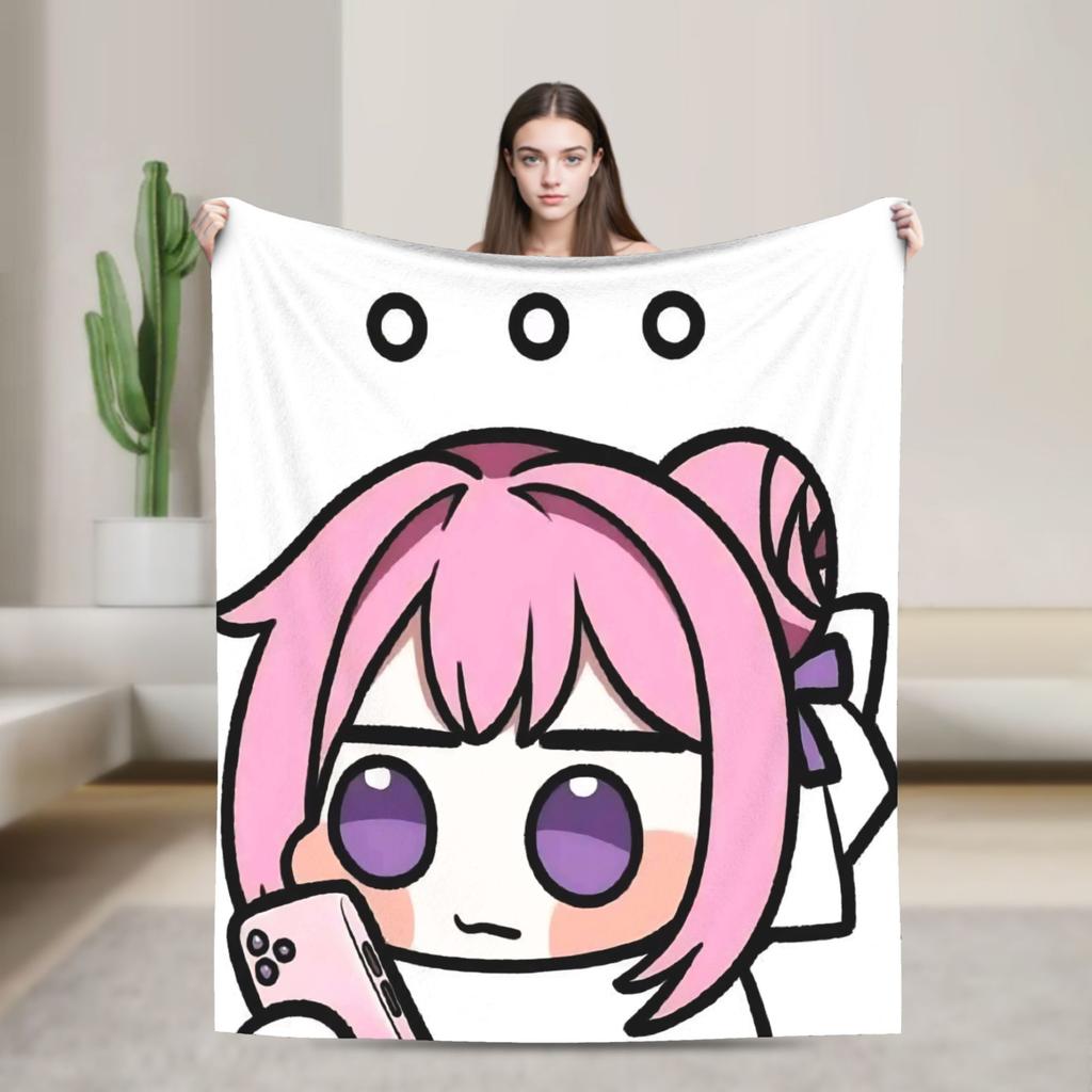 Cute Fanart N-Nikke DORO Flannel Blanket Winter  Soft Warm Throw Blanket for Girls Boys Living Room Graphic Bedspread Bed Cover