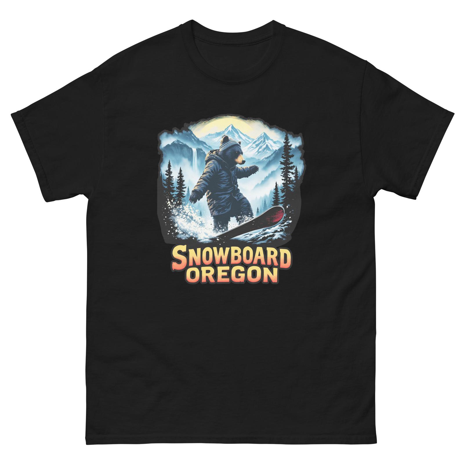 Snowboard Oregon Bear USA Snowboarding Animal T-Shirt L