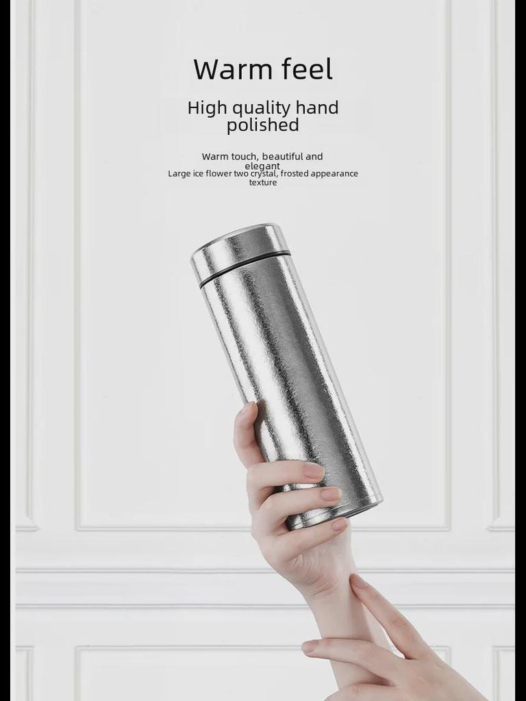 High-End Pure Titanium Thermos Cup - Large Capacity Tea & Water Separator for Business Gifts