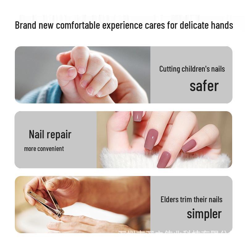 Rechargeable Multi-Functional Nail Clippers: Anti-Pinch Electric Trimmer for Elderly & Kids - Includes Grinding, Manicure Knife, Scissors