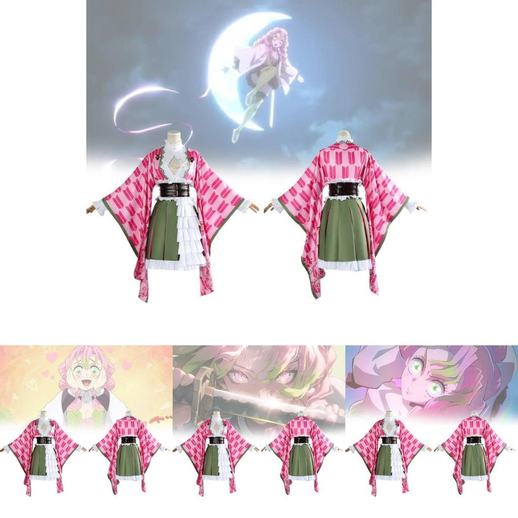 Trendy Soft Pink Kanroji Mitsuri Cosplay Outfit From Demon Slayer For All Sizes