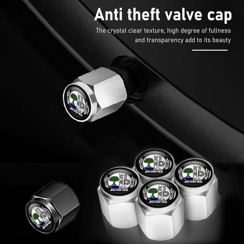 5pcs Car Wheel Tire Valve Stem Cap Airdust Cover Auto Decoration Accessories For Mercedes Benz AMG W202 W212 W213 W220 W221 W222