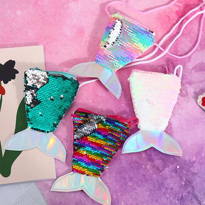 Sequin Mermaid Toddler Coin Purse Cute Small Kids Wallet Purse Glitter Girls Shiny Crossbody Purse