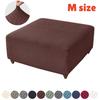 Jacquard Stretch Ottoman Cover S/M 2 Size Living Room Sofa Footrest Stool Slipcover Anti-scratch Pouf Covers Home Decoration