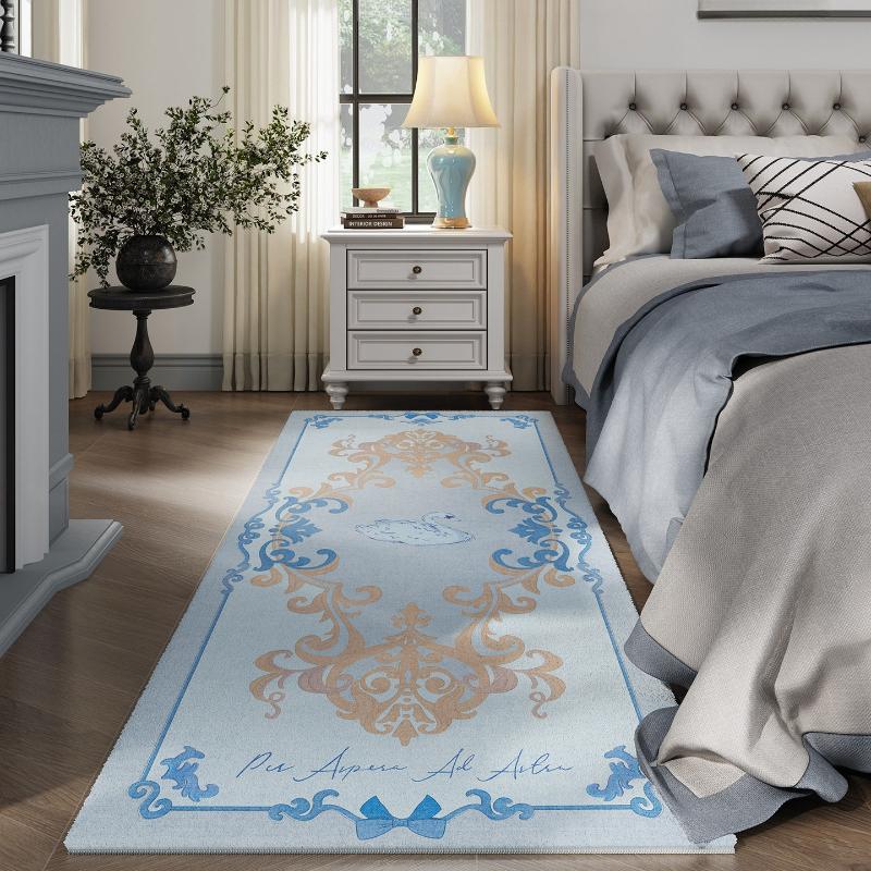French Style Carpets for Living Room Fluffy Soft Bedroom Decor Carpet Thick Plush Bedside Floor Mat Washable Study Anti-slip Rug