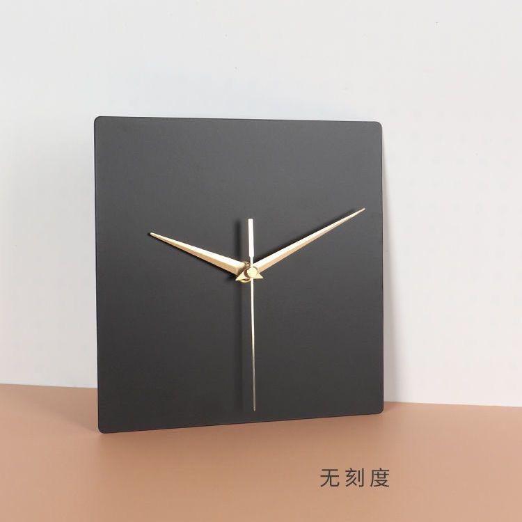 Nordic Affordable Luxury Style Silver Square Wall Clock Home Living Room Clock Office Wall Mounted Silent Clock Home Decoration