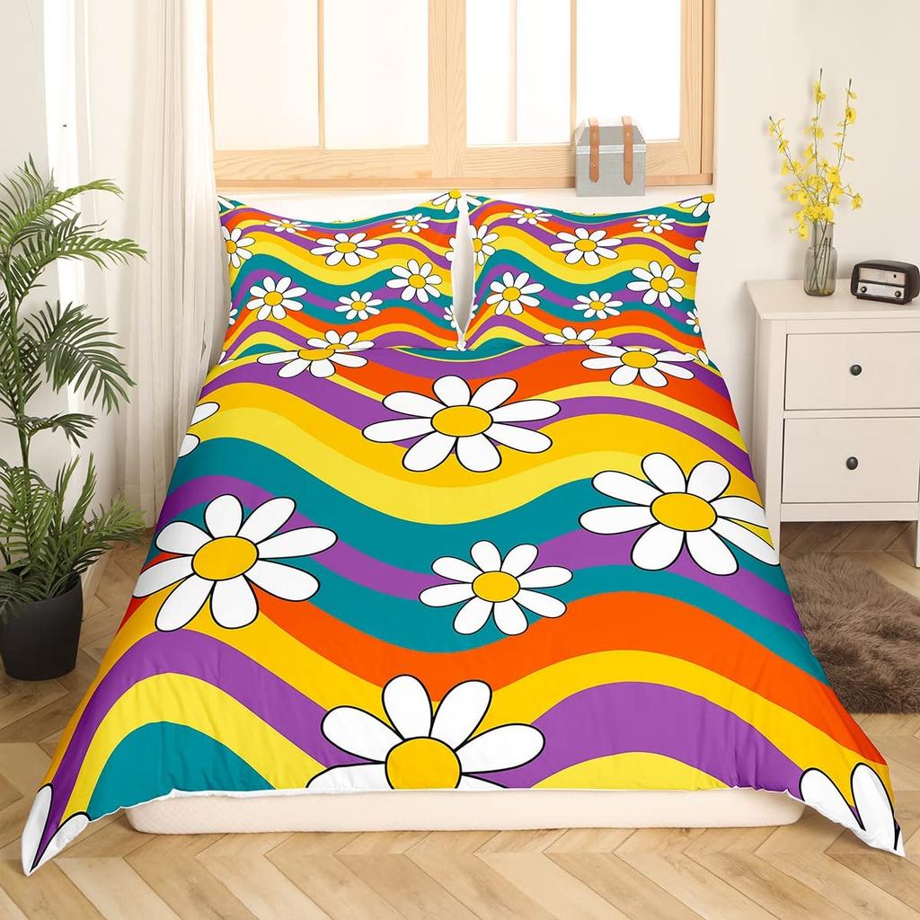 Pastellrosa Hibiskusblüten Bettwäscheset Romantische Blüten Bettbezug Althea Floral Steppdeckenbezug Blau Polyester Steppdeckenbezug