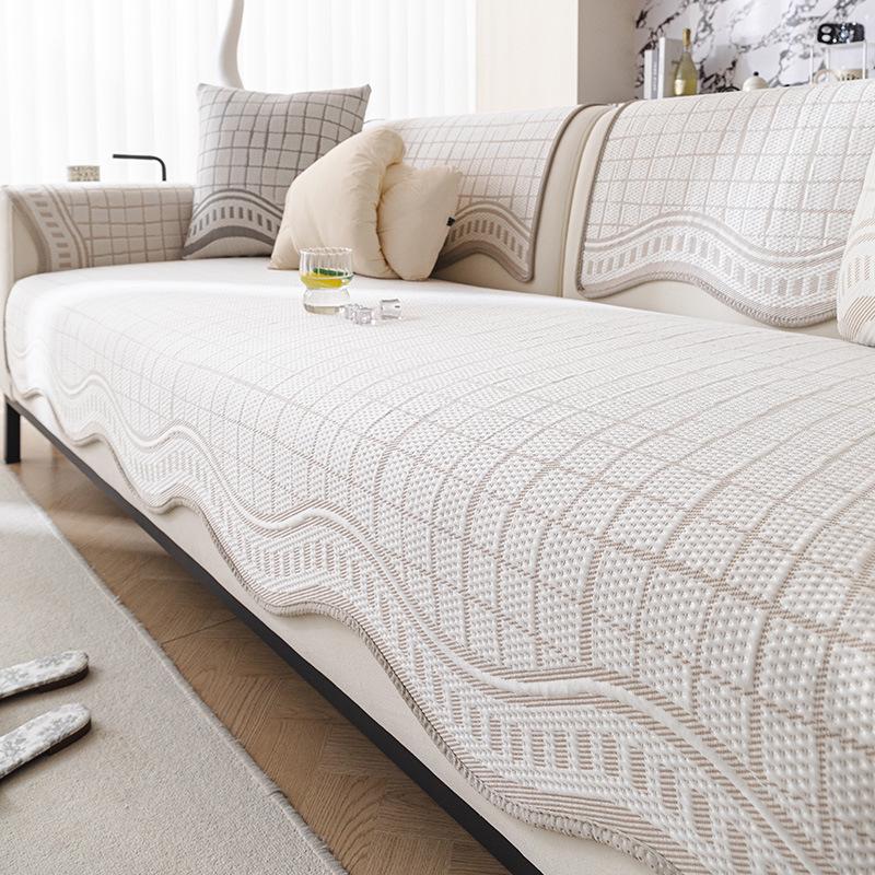Special-Shaped Cold Bean Ice Silk Sofa Cushion New Summer Fixed Non-Slip Seat Cushion Straight Discharge Cool Sofa Cover