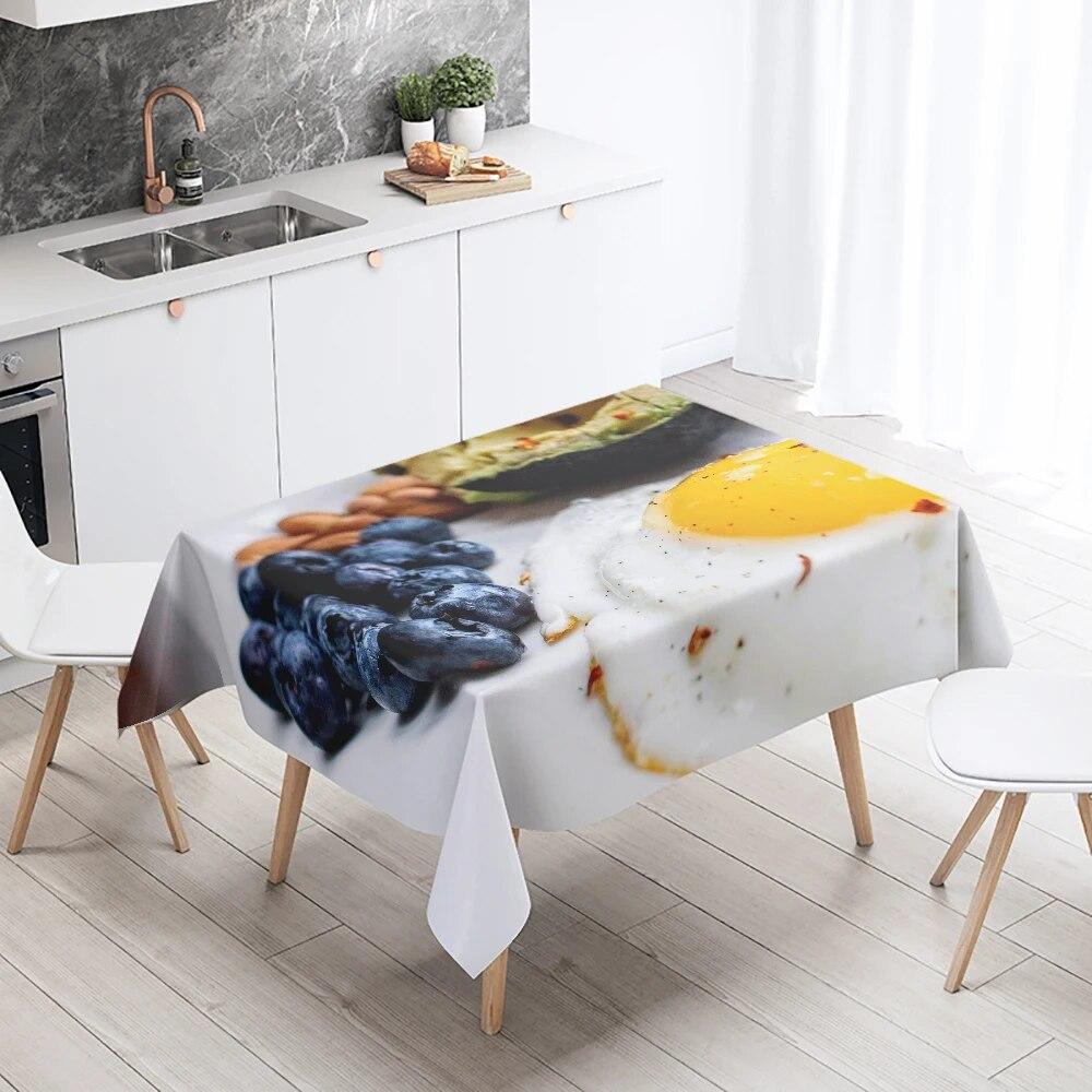 

Скатерть с принтом для гурманов, украшение для ресторанного стола, устойчивая к пятнам, водонепроницаемая, прямоугольная, кухонная, домашний декор 90x140cm
