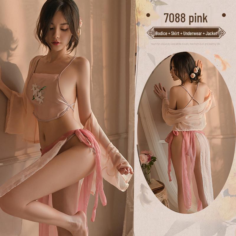 Ruo Lan See-through Ancient Hanfu Lingerie Belly Band Set