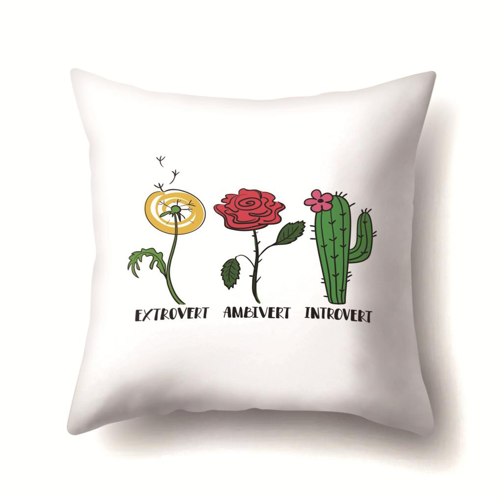 Unicorn Cute Cactus Polyester Pillow Cover Cushion