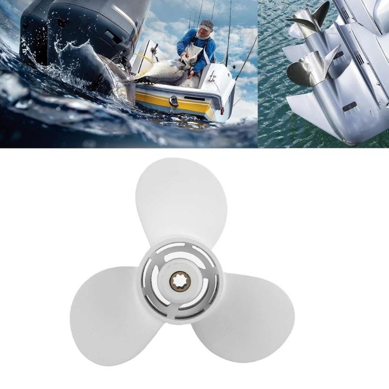 Hliníková vodní skútr Loď Vrtule 9 3/4 palce 683-W4592-02-EL pro 9.9HP 15HP 20HP Vnější motory, 3 lopatky, Hladký chod