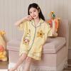 Cute Cartoon Cotton Pajama Set Girls 2026 Short Sleeve Sleepwear Kids 8 Years Lightweight Home Outfit