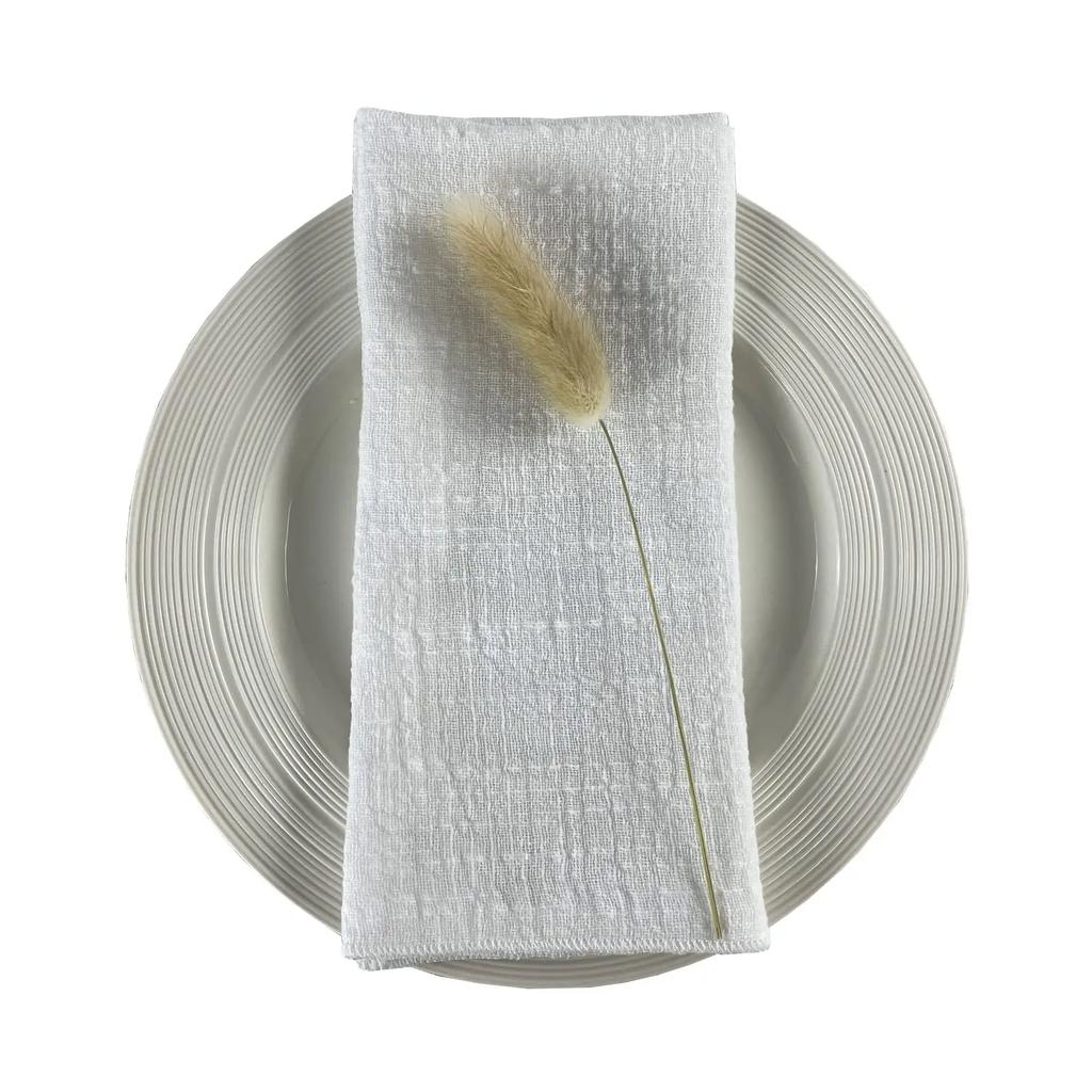 10PCS Decoration Mariage Gauze Crepe Cloth Napkins Pure Cotton Fabric Wedding Decor Everyday Use Dinner Tea Towel Table Village