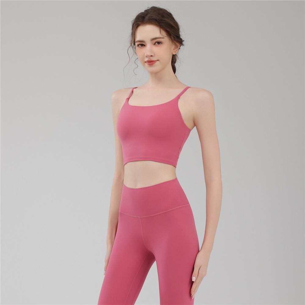 Naked Sports U-shaped Vest With Thin Shoulder Straps, Beautiful Back, Easy To Wear, Quick Drying, Breathable Fitness Camisole, Yoga Suit, Bra Set