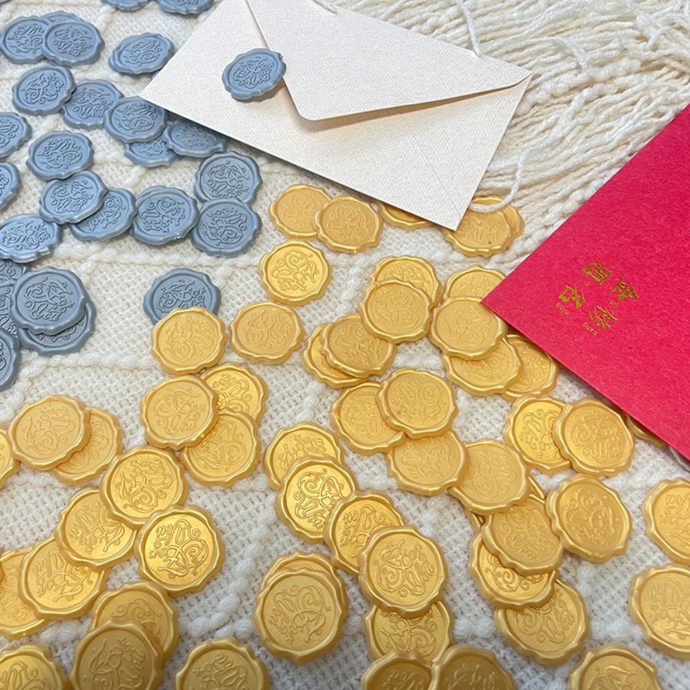 10 ks Personalizovaných samolepek s voskovou pečetí Nádherné DIY samolepky na svatební oznámení Kulaté samolepicí samolepky na pečetění obálek