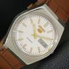 VINTAGE SEIKO 5 AUTOMATIC 6319A JAPAN MENS WHITE COLOR DIAL WATCH A701229-5 R206a-a701229