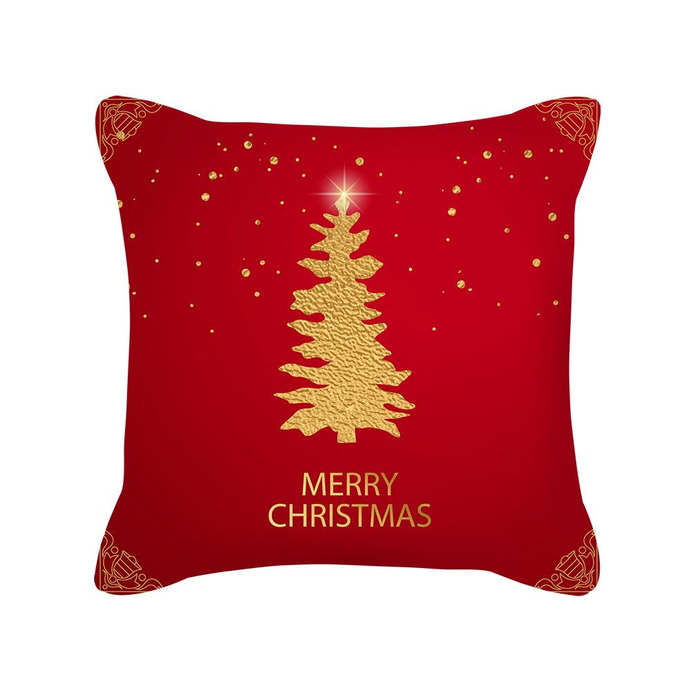 Red Christmas Pillow Cover New Festive Festive Peach Skin Pillow Home Sofa Cushion Cover