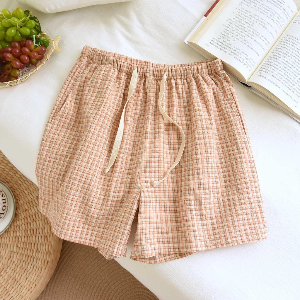Damen Sommer Pyjama und Strandshorts aus reiner Baumwolle, gewaschen
