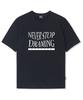 QUTON Never Stop Dreaming Oversized Heavy Short Sleeve T-Shirt_Black