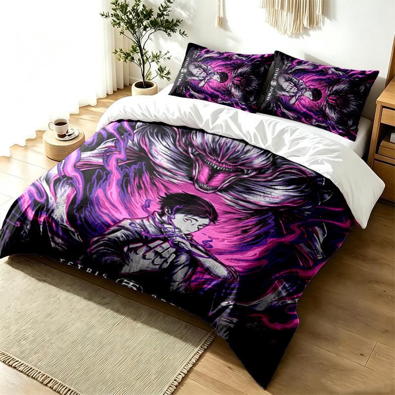 Jujutsu Kaisen 3pc Duvet Cover Set Simple Modern Bedding Set Wrinkle Resistant Soft Fabric All Season Use a perfect gift