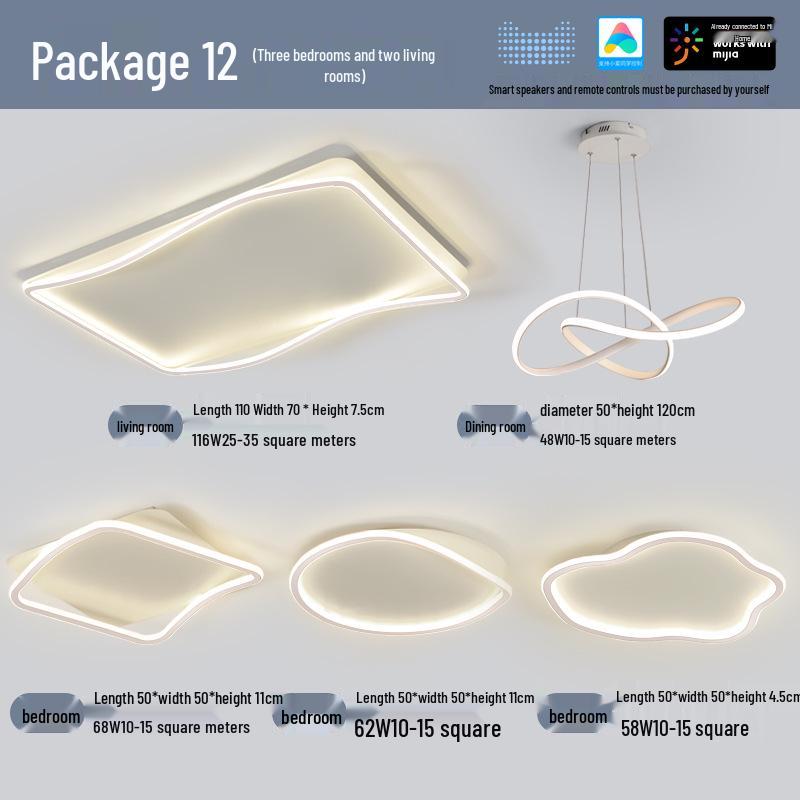 Modern Minimalist Ceiling Light Package with Smart Home Integration for Whole House