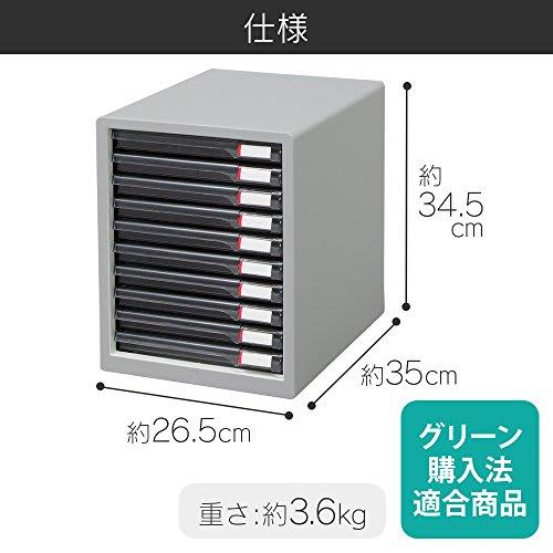[Shallow 10 Tiers] Iris Ohyama Letter Case A4 Non-slip with rubber feet and index stickers Drawer Office Storage Desk Document Case Storage Case Envel