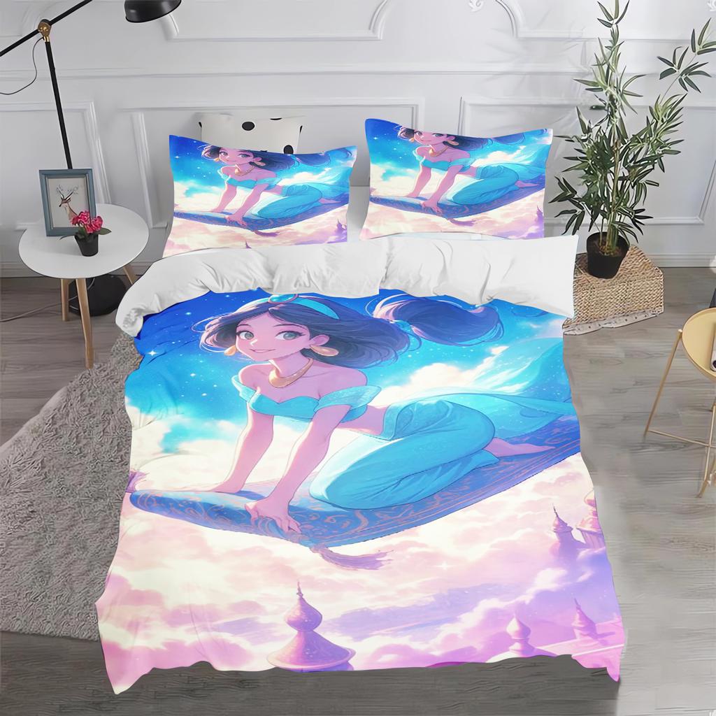 Aladdin Jasmine Prinzessin Bettbezug Set Bettwäsche Steppbett Sets King Size 3D Kinderbettwäsche Set