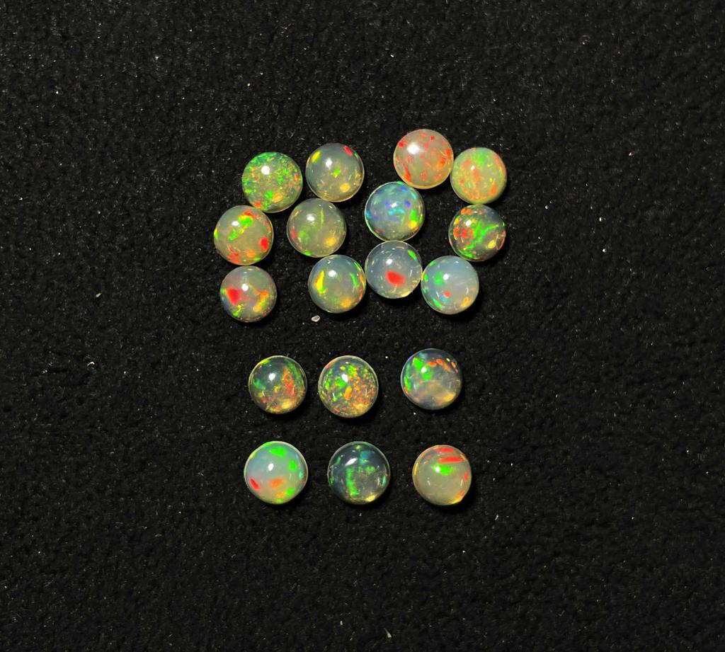 natural Excellent Quality Ethiopian Opal Round Cabochon Loose Gemstone Lot 20 Pcs 7 MM Opal Cabochon Gemstone For Jewelry Making