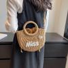 Yogodlns Women New Straw Handbags Woman Handmade Woven Basket Rattan Handbag For Femme Simple All-Match Handbag