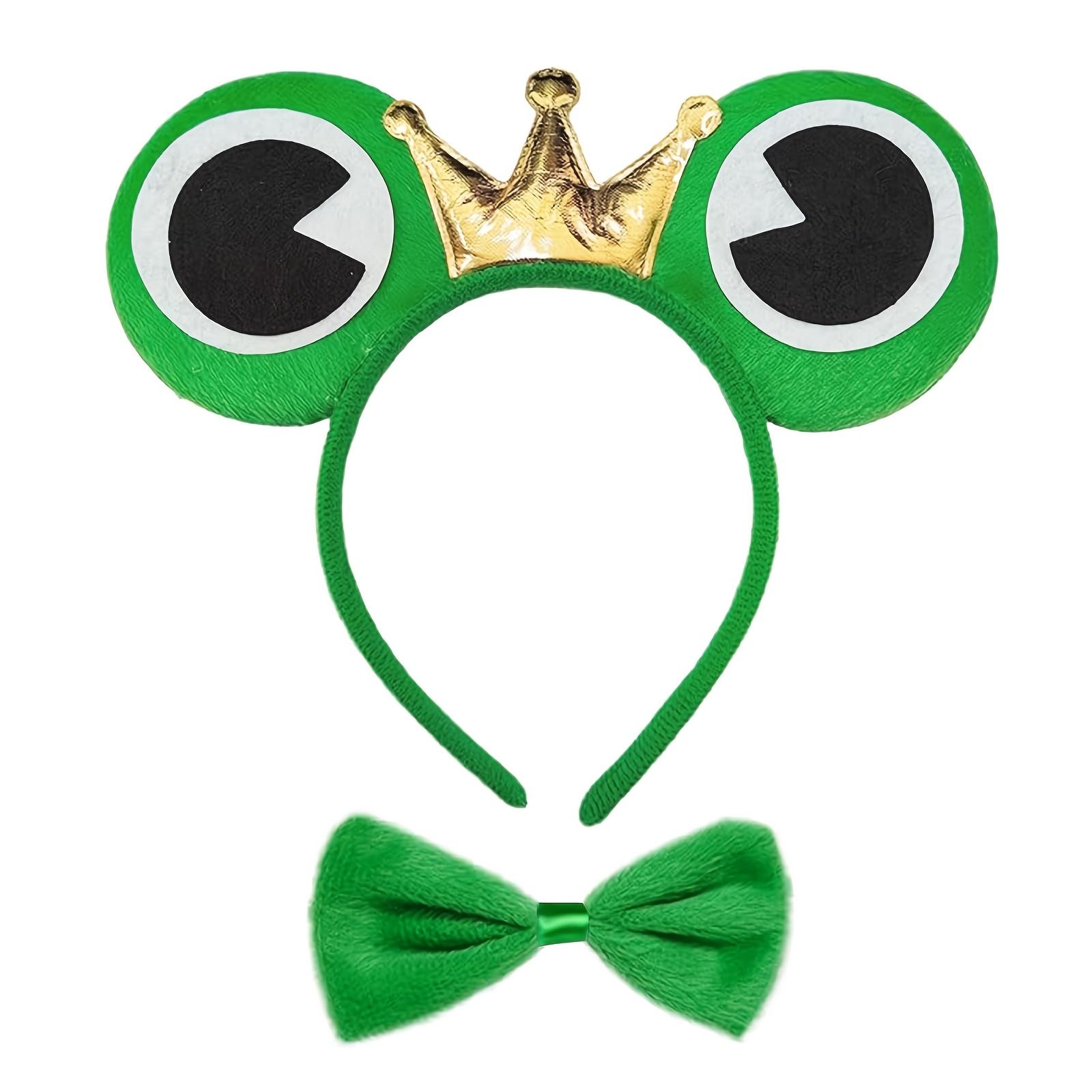 

2-Piece Frog Dress Up Accessories Frog Hair Band Bow Tie Frog King Headdress Carnival Costume Party 2 piece set