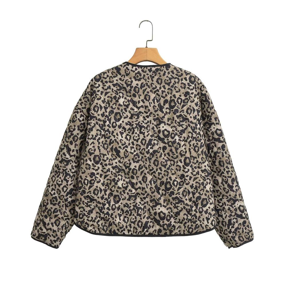 2024 Autumn Women's Cotton Animal Print Jacket - European & American Style Fashion