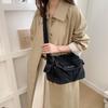 Women Denim Shoulder Bag Vintage Large Capacity Casual Tote Handbag with Multiple Pockets