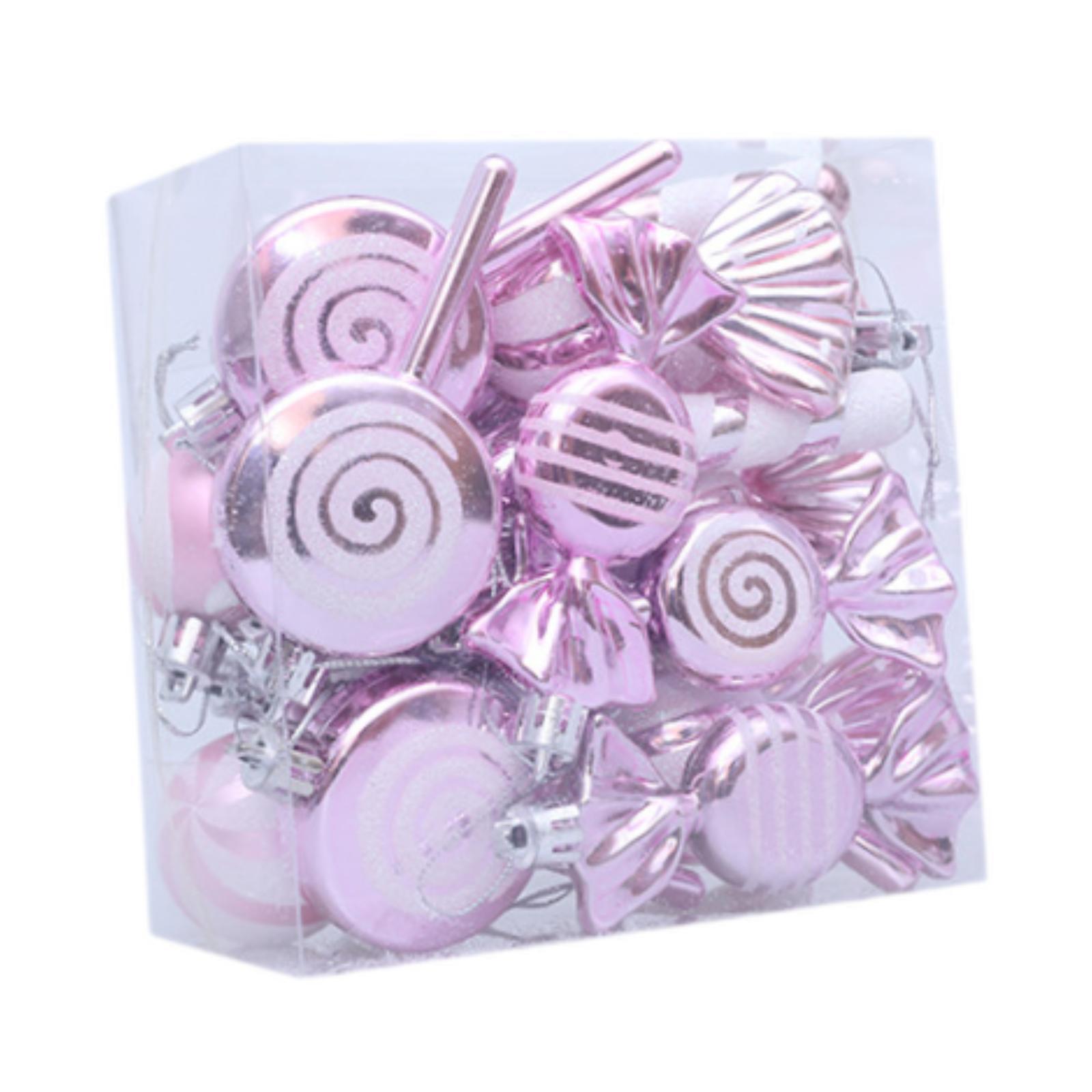 

18 Pieces Christmas Ball Ornaments Creative for Festival Wedding Anniversary рожевий