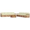 Outdoor Sofa Set with Cushions 9 Pcs Natural and Cream