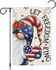 Let Freedom Ring Gnome Patriotic Garden Ag Double Sided Burlap, 4th, 12x18 XXQ