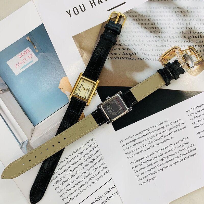 Square Watch Belt Women'S Retro Art Roman 2-Pin Simple High-End Quality Waterproof Belt Women'S Watch