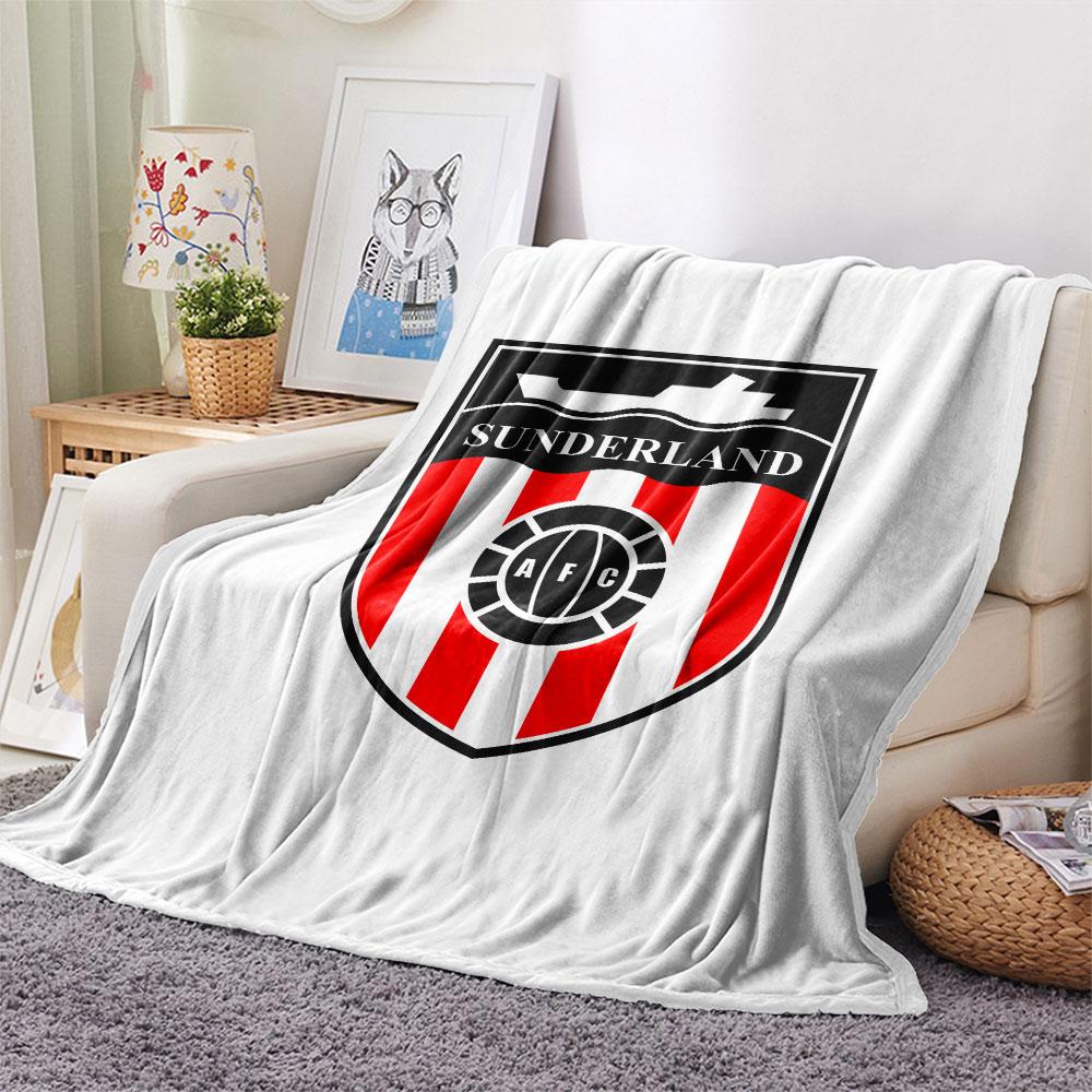 1PC Sunderland Association Football Club Patterned Flannel Blanket Suitable For All Seasons for Home Decor Warmth and Comfort Gifts Holiday Present