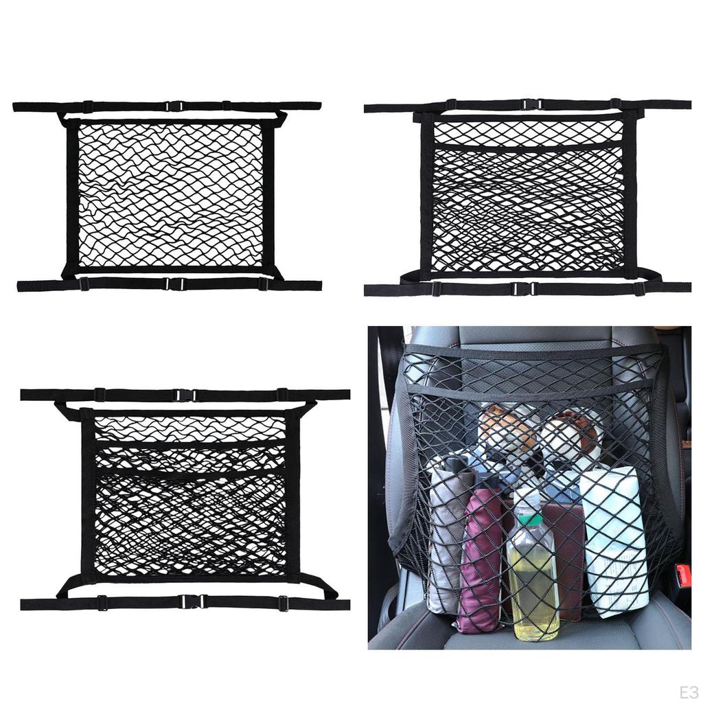 Car Auto Seat Net Pocket Bag Universal Saving Space Driving Assistant Convenient Elastic Material