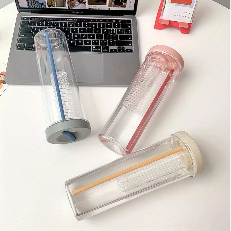 1 Stück Faltbarer Trinkbecher Transparent Große Kapazität Wasserflaschen Tragbare Saftbecher Zitronenfilter Niedliche Trinkflasche für Mädchen