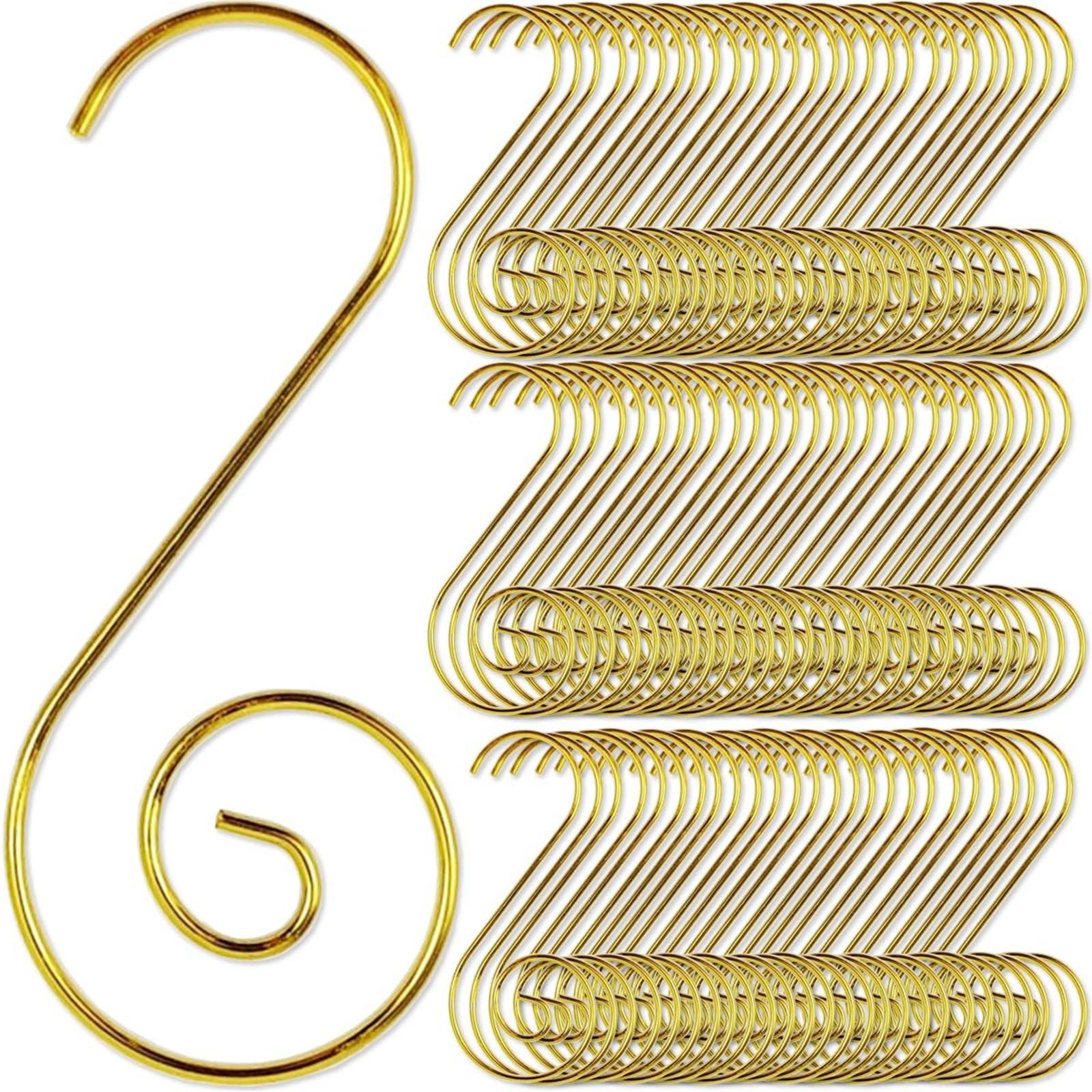 

Крючок для украшения рождественской елки, рождественская металлическая проволочная вешалка для украшений в форме буквы S для рождественского чулка, рождественского шара, украшения для вечеринки One Size золотой