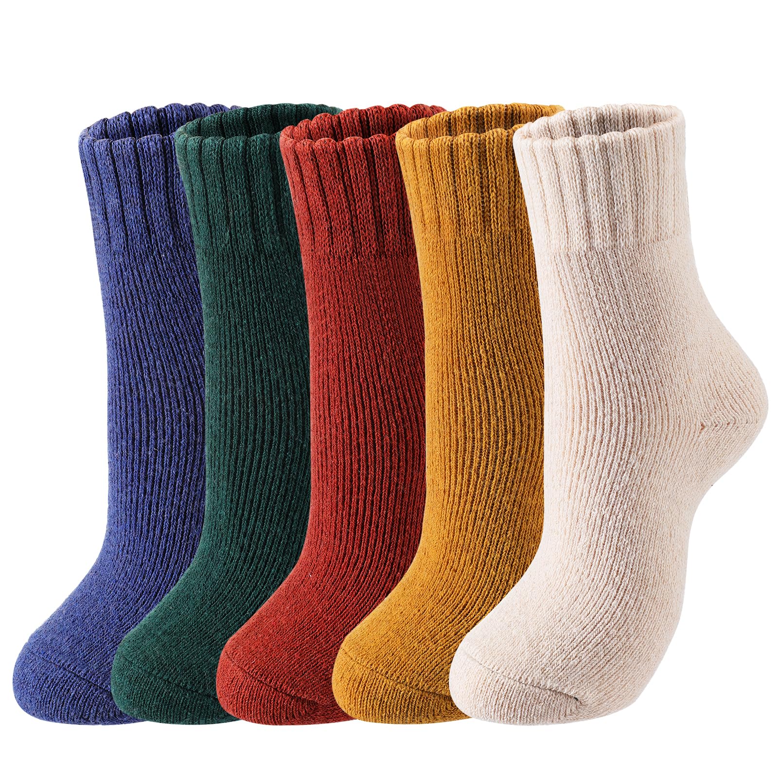 

5 пар шерстяных носков для хайкинга, теплые зимние термоноски, толстые носки для холодной погоды, уютные 5-pcs