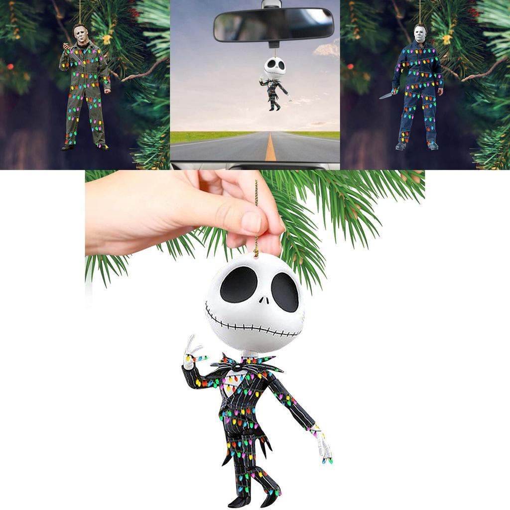 Spooky 3.1in Halloween Christmas Horror Pendant Doll For Xmas Tree Decor