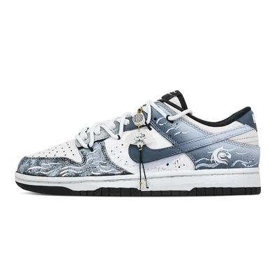 Dunk Horse Step Floating Light Rutschfest Abriebfest Niedrig geschnitten Skateboard Schuhe Unisex Schwarz Blau HF5441-100(Team773-)