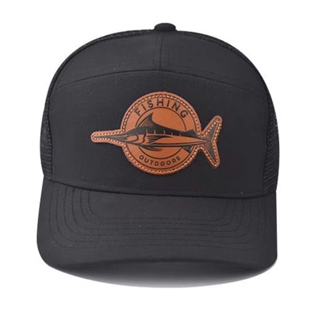 Seven-Panel Style Fishing Cap Adjustable Trucker Hat Summer Baseball Cap  Unisex