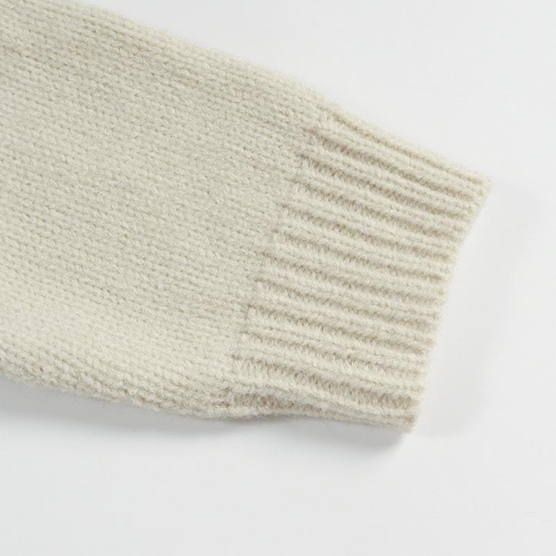 Autumn/Winter 2025 Women's Contrast Bow Tie Long Sleeve Knit Sweater